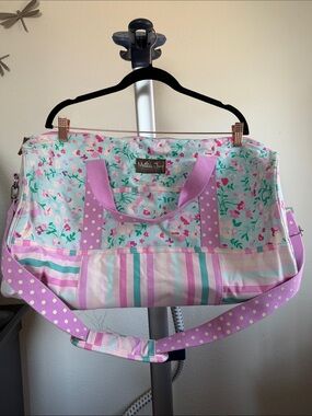 Matilda Jane Pink, Mint & Lavender Floral-Stripe Weekender Bag